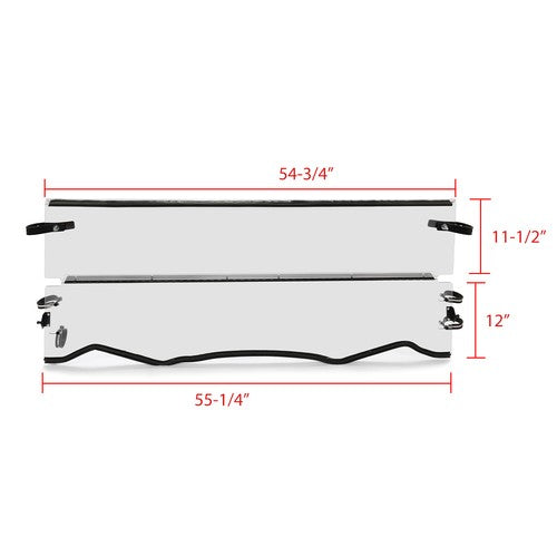 DURAFORCE For 16-23 Kawasaki Teryx/Teryx4 800 Front Clear Folding Flip Tilting Windshield