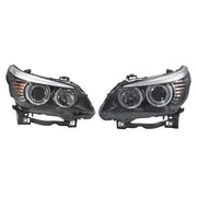 DURAFORCE Right+Left Black Halogen Clear Headlight Assembly For BMW 528i 2008 2009 2010
