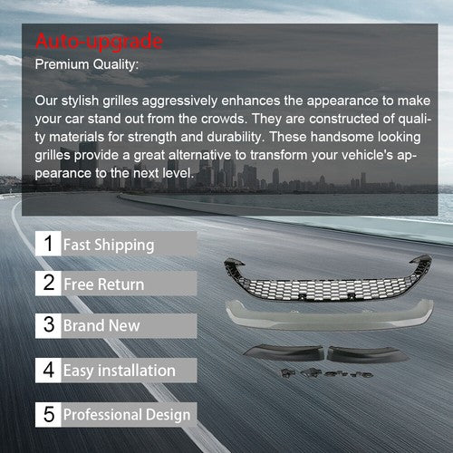 DURAFORCE Fit For Ford Focus 2015 2016 Front Bumper Lower Grille Grill Plastic 3PCS Lips