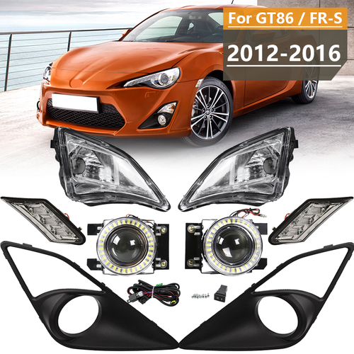 8PCS Clear Fog Light+Side Marker Lamp Fit Scion FR-S Toyota GT86 2012 2013-2016