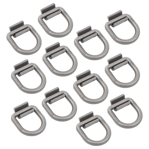 DURAFORCE 1/2 Inch Heavy Duty Weld-On Forged D Ring Fracture Strength 12,000lbs (12 Pack)