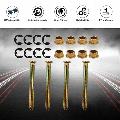 DURAFORCE Car Heavy Duty Door Hinge Pins Pin Bushing Kit For Ford F-150 F-250 F-350 Bronco