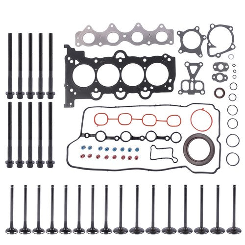 DURAFORCE Gasket Set W/ Bolts &Intake Exhaust Valves for Hyundai Accent 1.6L L4 2012-2019