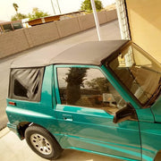 DURAFORCE For 95-98 Suzuki Sidekick Geo Tracker Soft Top & Zip Out Tinted Windows Black