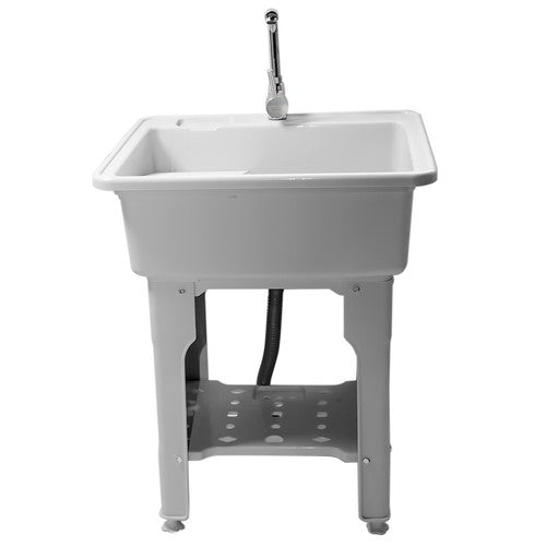 DURAFORCE 80 Freestanding Sink Commercial Laundry & Utility Room Sinks with Faucet Gray