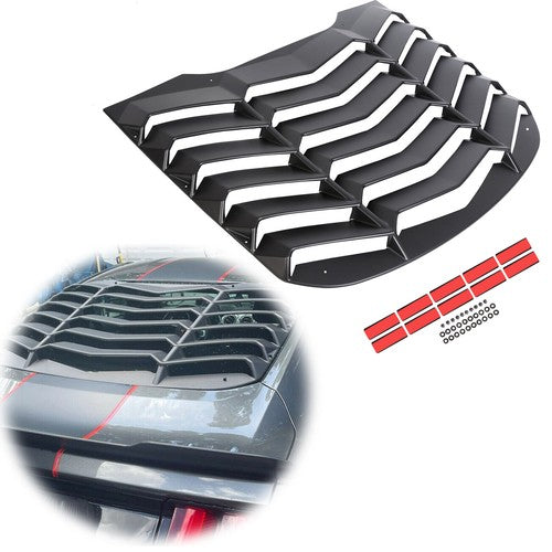 DURAFORCE Fits 2015 2023 2019 2018 Ford Mustang Rear Window Louver Cover Sun Shade ABS