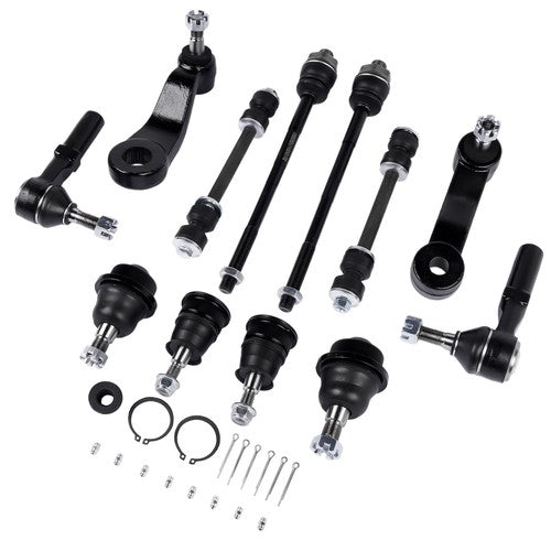 DURAFORCE 12Pcs Front Ball Joints Tie Rods Idler Pitman Arm for Chevy Silverado 2500 3500