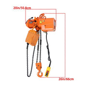 DURAFORCE 1 Ton Electric Chain Hoist, Single Phase 2200Lbs 10ft Lift Height G80 110V 750W