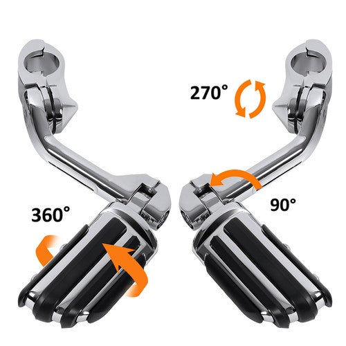 Long Highway Foot Pegs Fit for Harley Touring Road King Street Glide 1 1-4 Bars