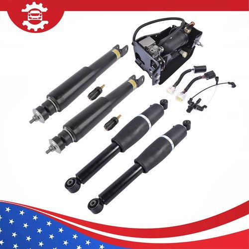 DURAFORCE 5Pcs Air Suspension Set Shocks & Compressor For Escalade Chevy Tahoe GMC Yukon