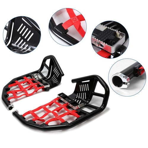 Nerf Bars Heel Guards Side Steps For Honda TRX450R 450ER Red Nets Black Nerfs