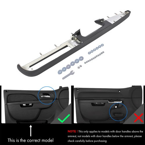 DURAFORCE Front Driver Side Door Armrest Repair Black for Chevrolet Tahoe Silverado 10-14