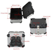DURAFORCE Motorcycle Aluminum Trunk Rear Top Case Luggage Tour Tail Tool Box Lock 45L NEW