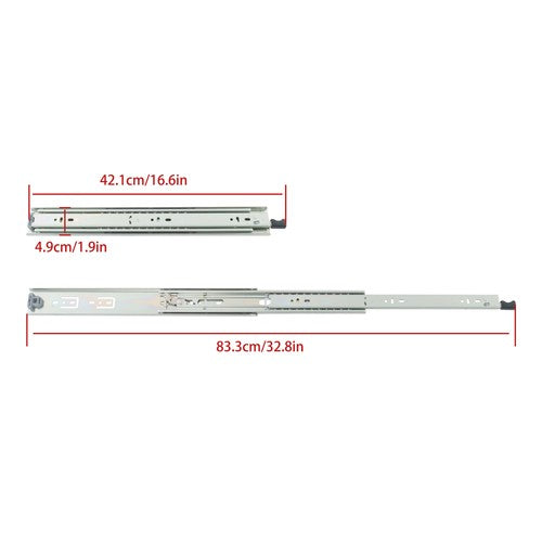 DURAFORCE 1 Pair of Locking Drawer Slides 16Inch Full Extension & Lock 150 lbs Capacity