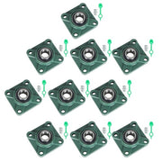 DURAFORCE 10PCS UCF205-16 Pillow Block Flange Bearing 1" Bore 4 Bolt Solid Base