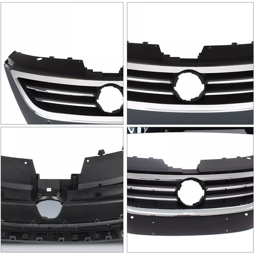 DURAFORCE For 2009-2012 VW Volkswagen Passat CC Front Bumper Upper Grille Black Chrome