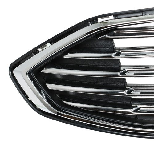 DURAFORCE Front Bumper Upper Lower Grill Assembly Plastic Chrome For Ford Fusion 2017-2018