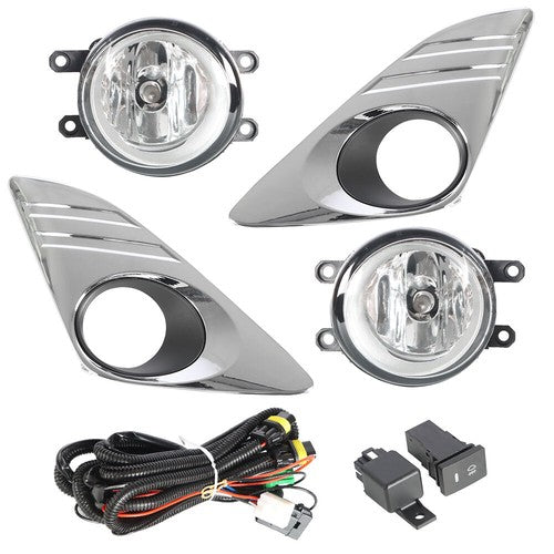 DURAFORCE Halogen Fit For Toyota Camry L LE XLE 2012-2014 LH&RH w/Wiring+Switch Fog Lights