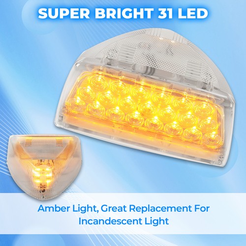 Pair 31 LED For Peterbilt 379 359 Turn Signal Light Amber Clear Lens