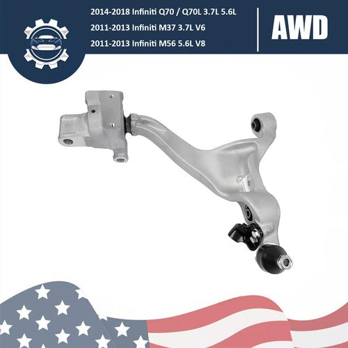 DURAFORCE Front Left Side Lower Control Arm for Infiniti Q70 Q70L M37 M56 3.7L V6 5.6L V8