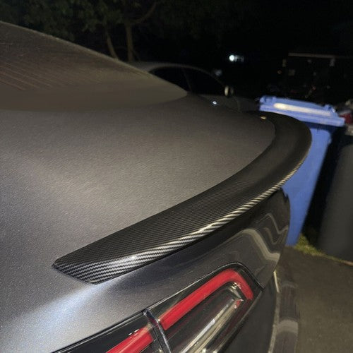 Rear Trunk Spoiler Wing for 2017-2023 2019 Tesla Model 3 Carbon Fiber Look
