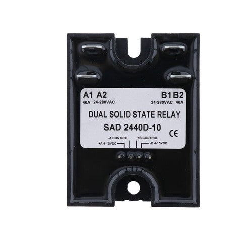 D2440D-10 Dual Solid State Relay Random Turn On SSR 4 15 VDC Input 280VAC 40A