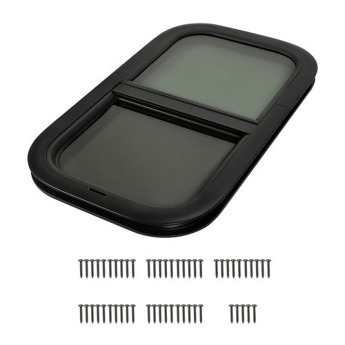 DURAFORCE 12" x 22" Vertical Slide RV Window w/Trim Ring & Mounting Kit For Cargo Trailer