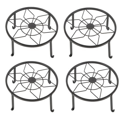 DURAFORCE 3/4 Pack 9 Inch Metal Plant Stands For Indoor & Outdoor Planters Stand