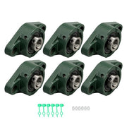 DURAFORCE UCFL202-10 Solid Base Pillow Block Flange Bearing 5/8" Bore 2 Bolt (6 PCS)