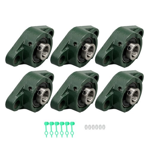 DURAFORCE UCFL202-10 Solid Base Pillow Block Flange Bearing 5/8" Bore 2 Bolt (6 PCS)