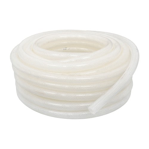 DURAFORCE High Pressure Water Hose 50FT Braided Clear PVC Vinyl Tubing 1/2" ID 3/4" OD