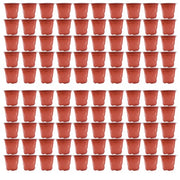 DURAFORCE 13×11×9CM Brick Red Round Plastic Plant Pots Flowerpot Nursery Pot