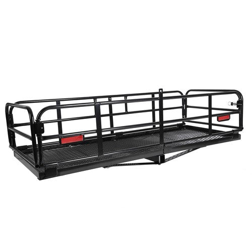 Folding Trailer Hitch Cargo Carrier Basket Luggage Rack with 2 Inch Receiver 500 LBS