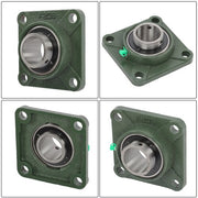 DURAFORCE 2 × UCP209-28 Pillow Block Flange Bearing 1-3/4" Bore 4 Bolt Solid Base