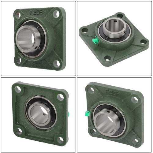 DURAFORCE 2 × UCP209-28 Pillow Block Flange Bearing 1-3/4" Bore 4 Bolt Solid Base