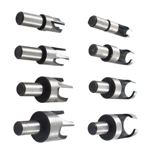 DURAFORCE 8X Carbon Steel Wood Plug Hole Cutter Dowel Maker Cutting Shank Drill Bit Set