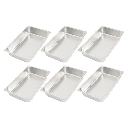 DURAFORCE Table Pans 6 Pack 4 Inch Deep Restaurant Steam Table Pans Without Lid Full Size