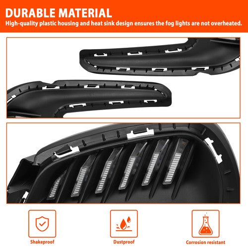 DURAFORCE LED DRL Turn Signal Night Driving Fog Lights Pair for 2016-2018 Hyundai Elantra