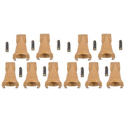 DURAFORCE 10 Pk Bucket Teeth with Flex Pins Yellow V23SYL V23PN for Drill Press Excavator