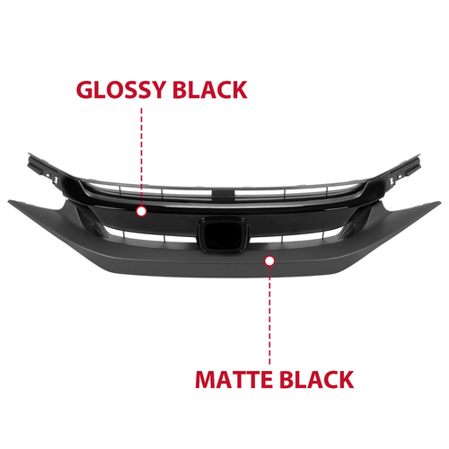 For 2019-2021 Honda Civic 3Pcs Front Upper Grille&Headlight Eyelid Molding Trim