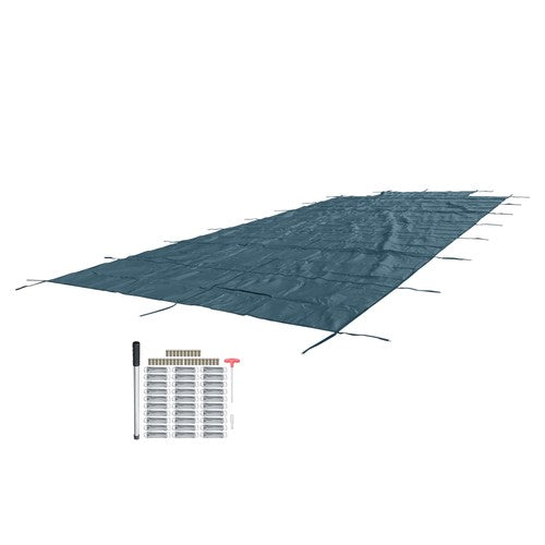 DURAFORCE Inground Pool Cover Safety Fits Rectangle Swimming Pool Mesh Solid Pool