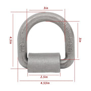DURAFORCE 4 Pack 3/4" Heavy Duty Weld On Forged D Rings with Welding Clips, 26,500 lbs