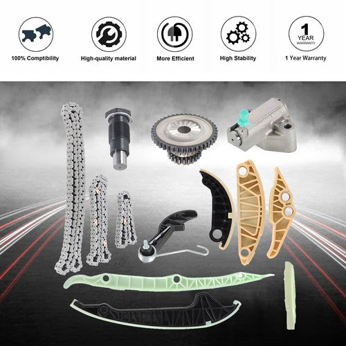 DURAFORCE 13Pcs Timing Chain Kit For VW Jetta Tiguan Passat CC Jetta Audi A5 Q5 A4