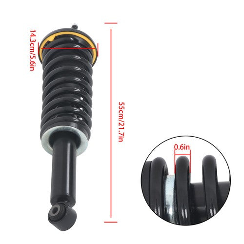 DURAFORCE Pair Rear Shock Struts Assys Coil Spring w/o Electric For Jaguar XJ Series 10-18