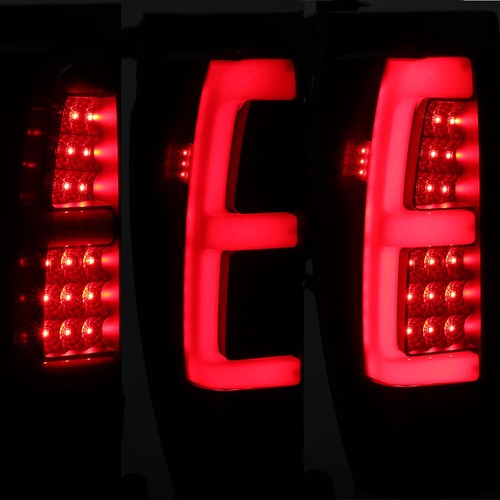 LED Tube Bar Black Smoked Tail Lights Pair for 2002-06 Chevy Avalanche 1500 2500