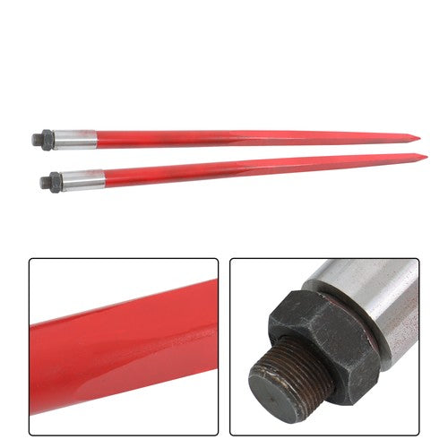 DURAFORCE Hay Bale Spear 49" 4500 lbs Capacity Spike Fork for Tractors Loaders 2Pcs