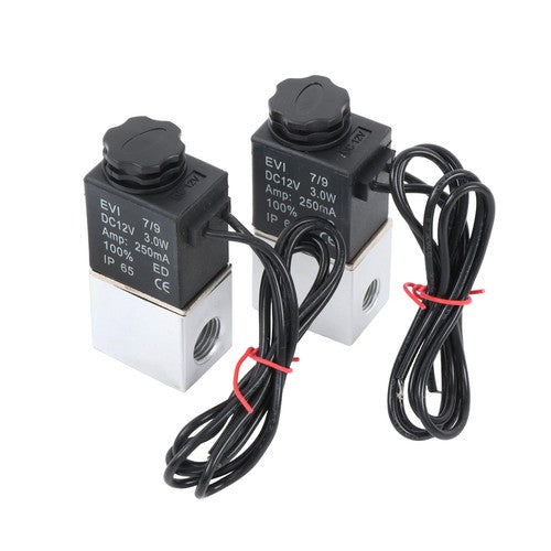 DURAFORCE 2PCS 1/4" Fast Response Electric Air Water Solenoid Valve 12V DC Normally Closed