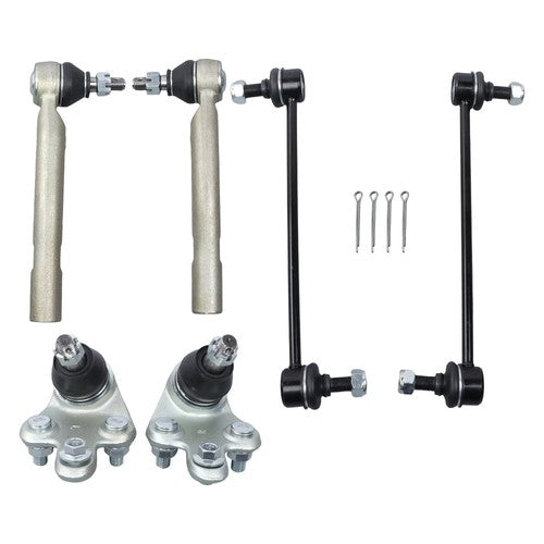 DURAFORCE 6pc Front Outer Tie Rods Ball Joint Sway Bar For Toyota Venza Lexus RX350 RX450h