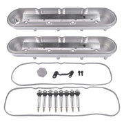 DURAFORCE GM LS Cast Aluminum Tall Silver Pair Valve Covers w/ Coil Mounts For LS1 LS2 LS3