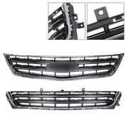DURAFORCE 2PCS Black Front Upper & Lower Grille For Chevrolet Impala 2014-2020 Chrome New